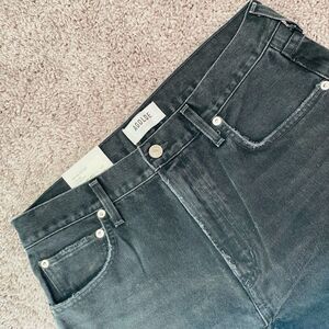 NWT AGOLDE Cherie High Rise Straight Black Distressed Jeans Size 29